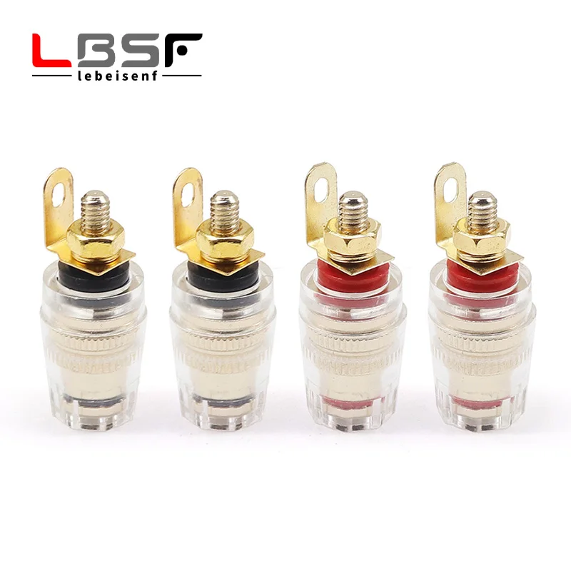 4pcs/2Pairs 32.5mm 4mm Binding Post Terminal Speaker Test Banana Plug Socket Connector Amplifier Speaker K5DB