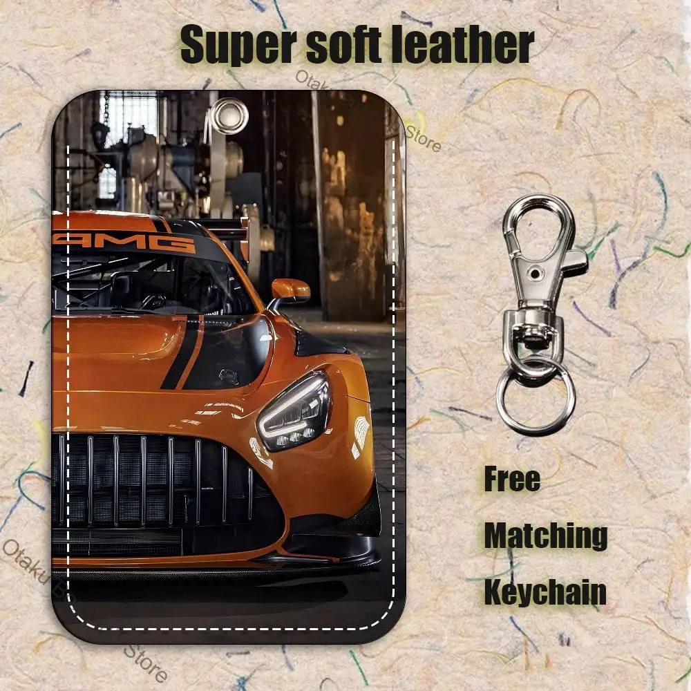 Cool Domineering M-Mer-ce-des-ES Holder Keychain For Bank Business Work Card Holder Student Card Protective Case Bus Card