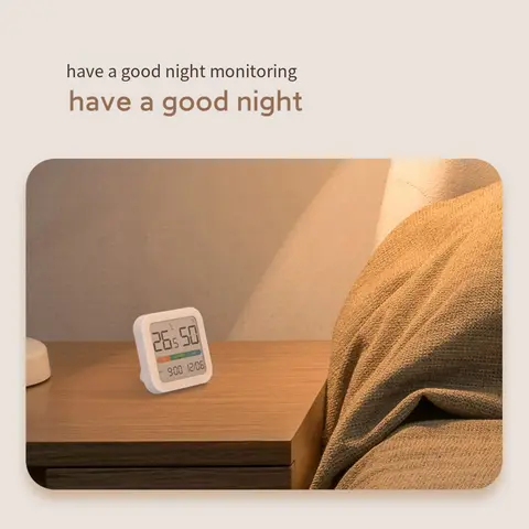 XiaomiYoupin Miiiw Mute Temperatur Fuktighetsklocka Hem Inomhus Hög Precision Babyrumsmonitor Stor LCD-skärm 10 best sales miiiiw - №6