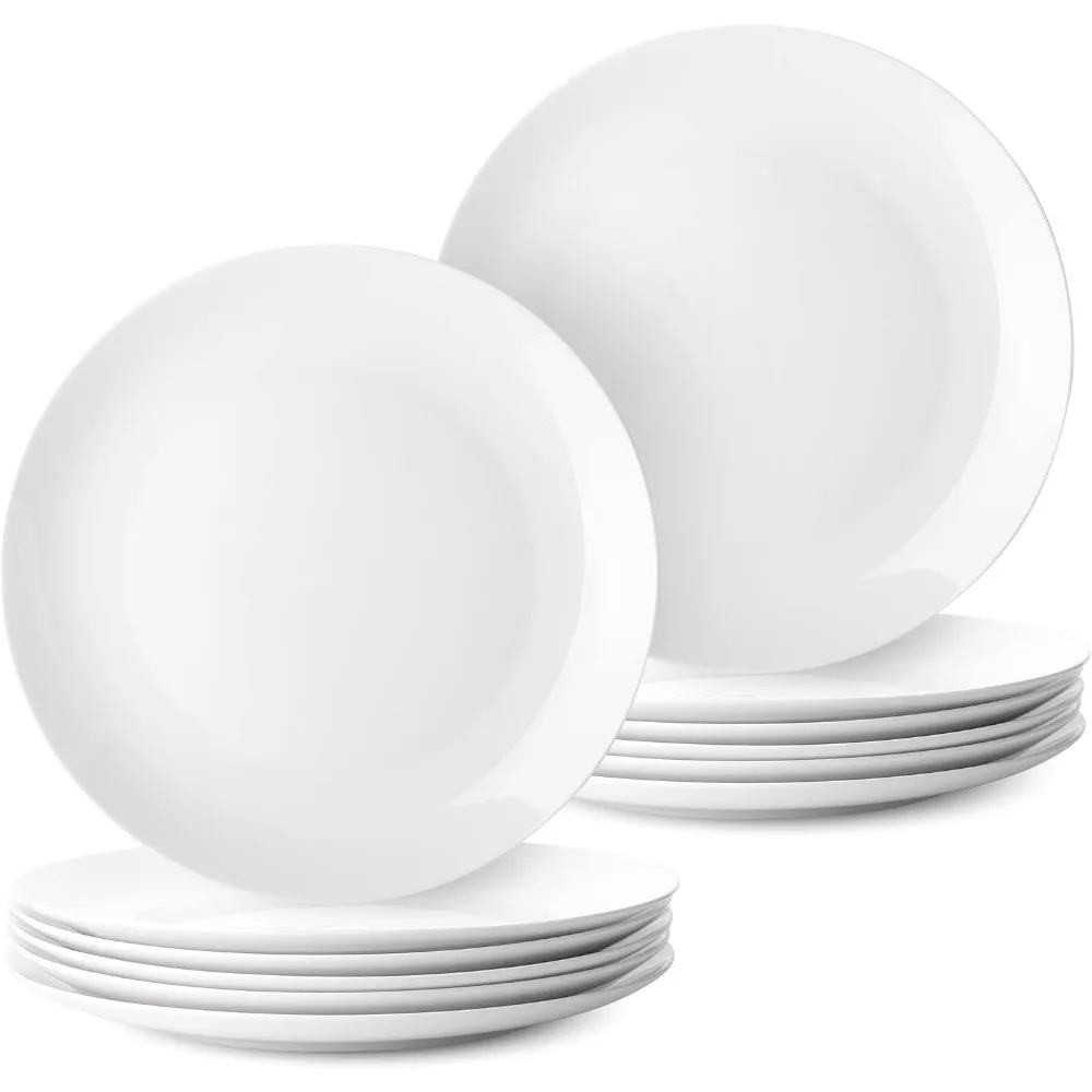 

Dinner Plates, 10.5 inch, Set of 12, White Plates, Dinner Bulk, Set, .