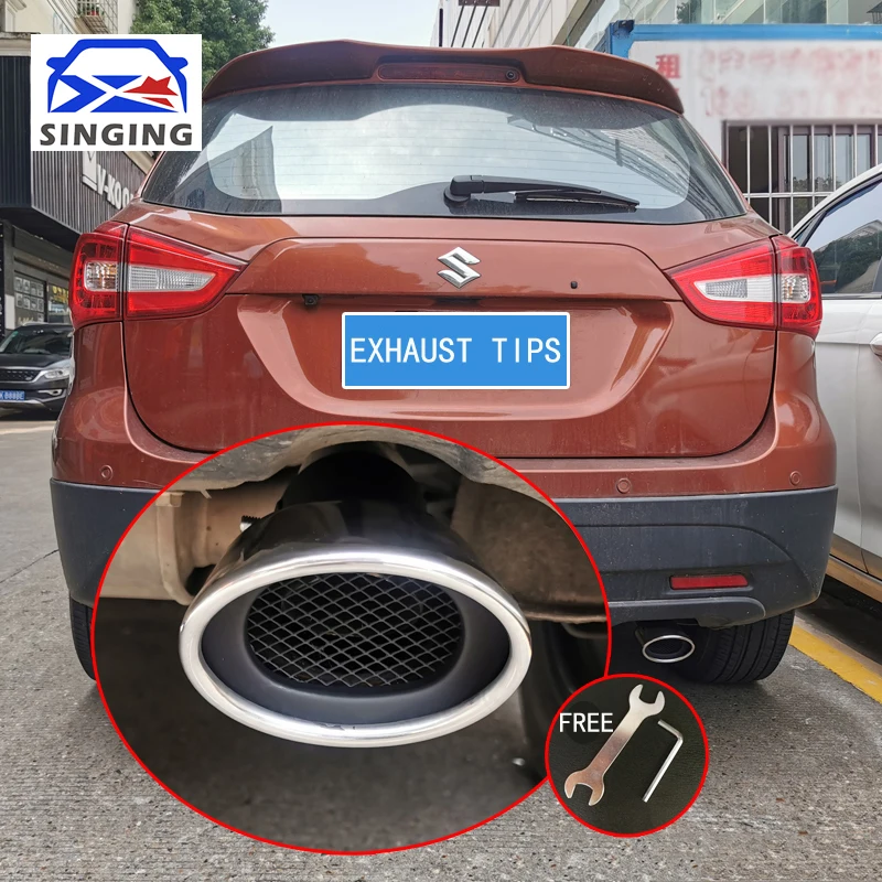 For Suzuki SX4 S-Cross 2014-2020 Stainless Steel Exhaust Tip Muffler End Pipe Tail Pipe Trim Decorative Car Exterior Accessories