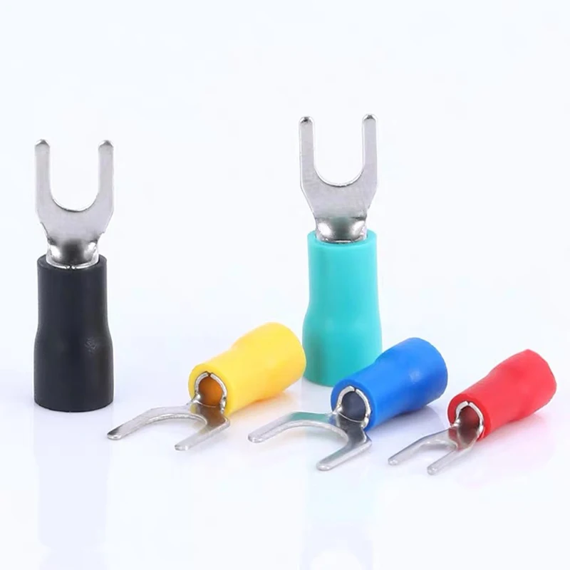 100pcs Electrical Cable Wire Connector Tube Terminals SV1.25 SV2 SV3.5 Pre-Insulated Crimping Sleeve Terminal Block