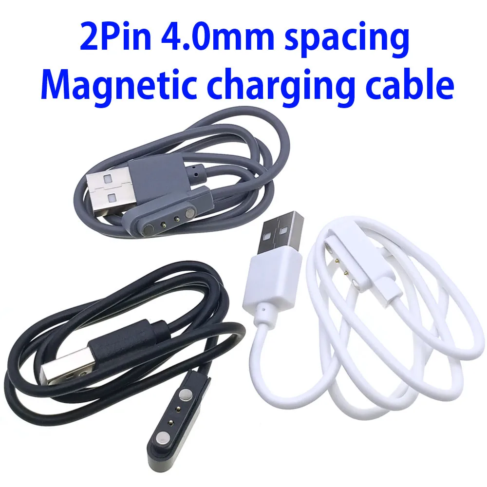 Emergency backup 2pin universal connected Magnetic Charger Cable wire for Smart Watch bracelet 2 Pin Distance 4mm Magnetic data