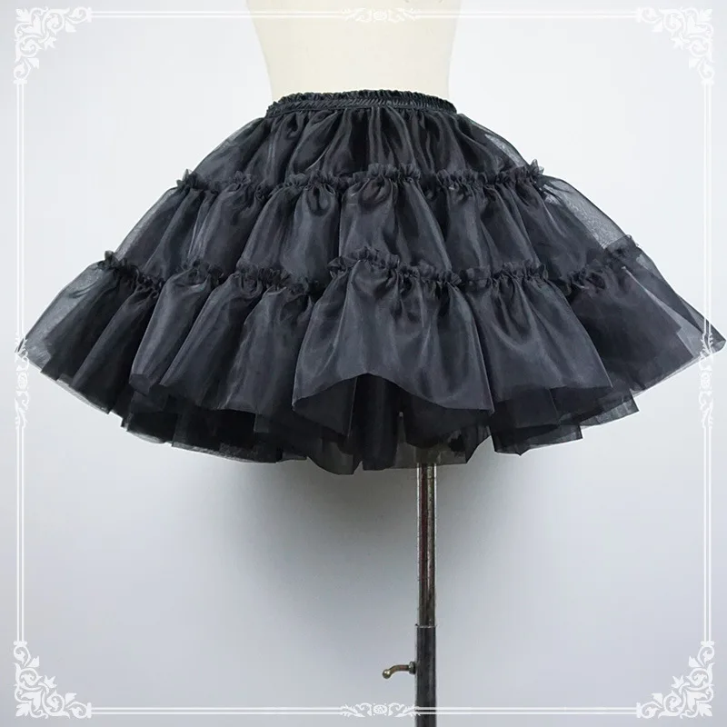 Lolita Witte Gaas Rok Zacht Gaas Zonder Been Dagelijkse Rok Trouwjurk Petticoat Halve Rok Cosplay Gezwollen Rok