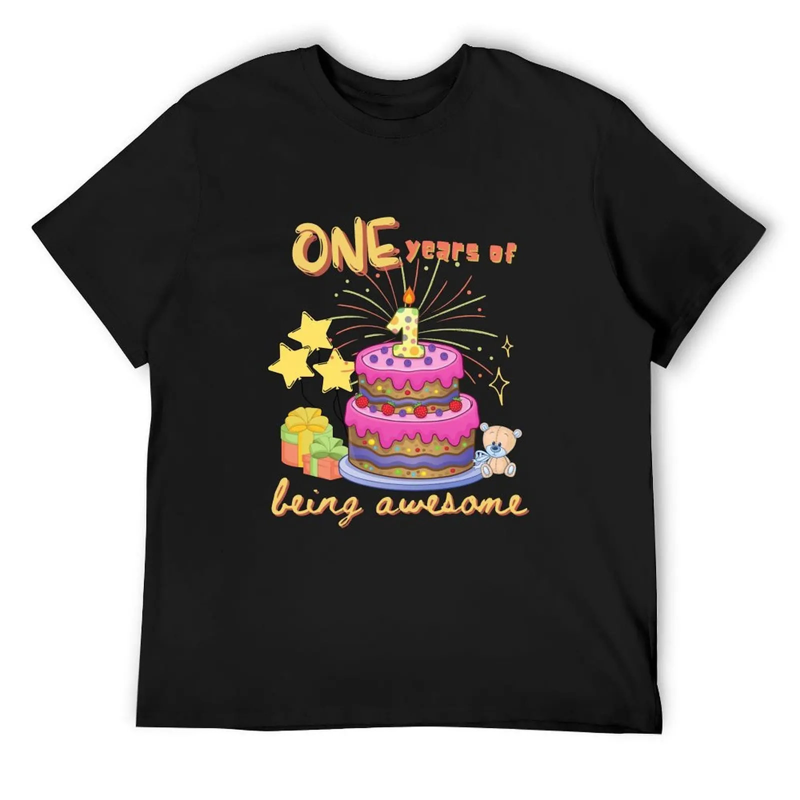

One Year Of Being Awesome 1st Birthday Countdown Gift T-Shirt baggy shirts new edition summer shirt tshirts for men