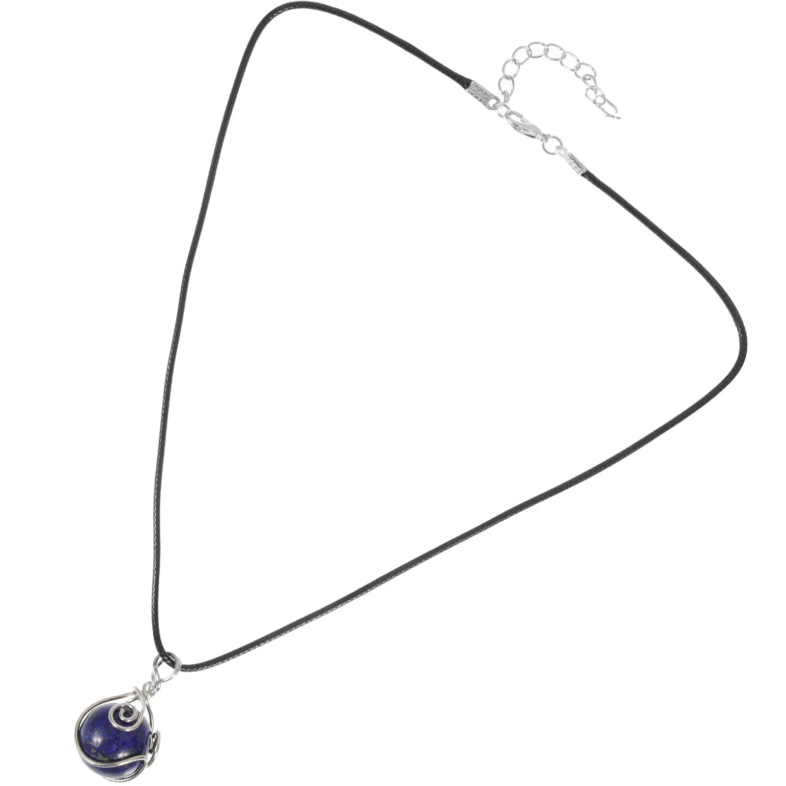 

Crystal Stone Pendant Necklace Irregular Shapes Pu Rope Wear-resistant Natural Decorative Festival Craft Stone Necklace Smooth