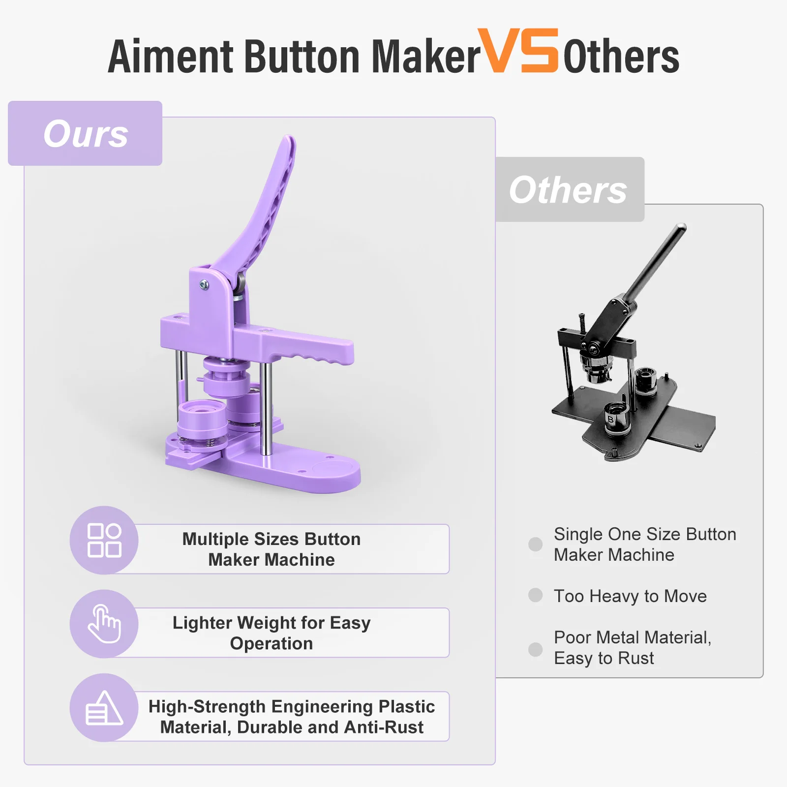 Button Maker Machine, Button Maker Machine Pin Badge Maker DIY Button Press Making Kit Press Machine Badge Punch Press, Invoeg-extractiegereedschappen ( 58MM