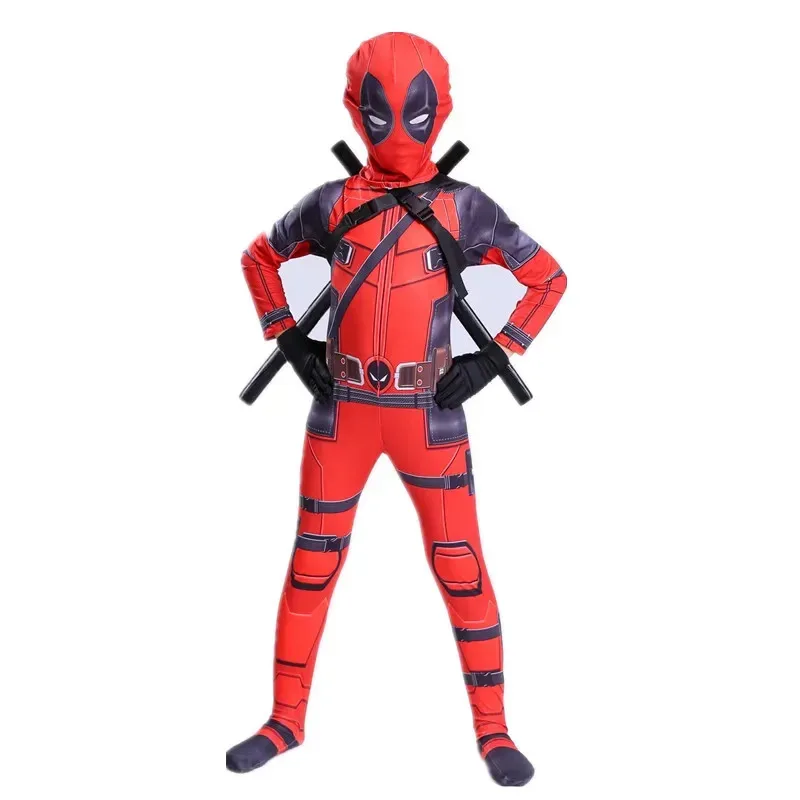 

Superhero Deadpoo Jumpsuit Halloween Movie Character Role Play Costume Superhero Mask Leggings Holiday Show Playing