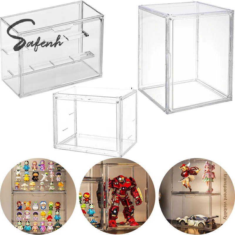 

Large Capacity Figurine Storage Box Figures Acrylic Organizer Boxes Clear Car Model Showcase Makeup Organizer For Bag