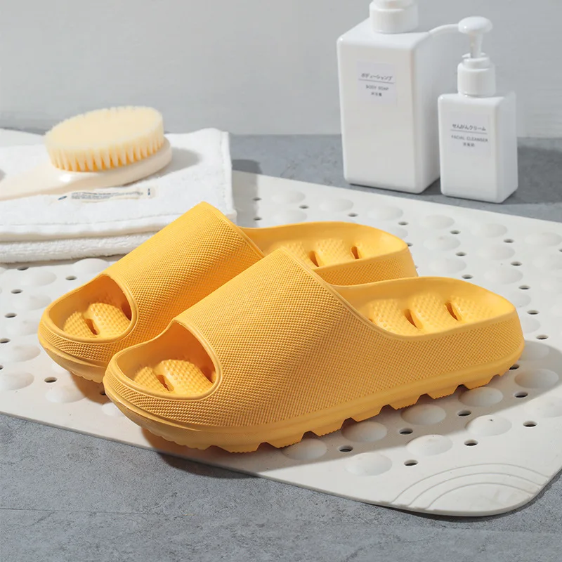 Men Quick Drain Shower Slippers Hollow Drain Hole Non Slip EVA Slides Soft Massage Sole Indoor Bathroom Casual Sandals