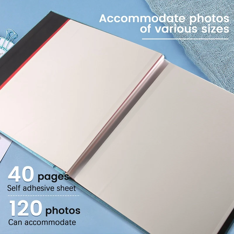 Bnvn-粘着性のフォトアルバム,スクラップブック,リネンカバー,結婚式,家族,恋人,バレンタインデー,母親へのDIYギフト