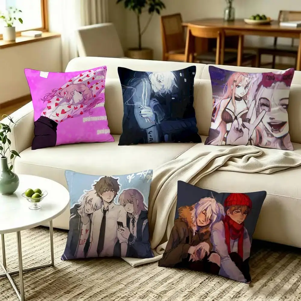 The P-Promise of H-Hope Square Double-Sided Printed Pillow Case Sofa Cushion Cover Bedroom Bedside Decor