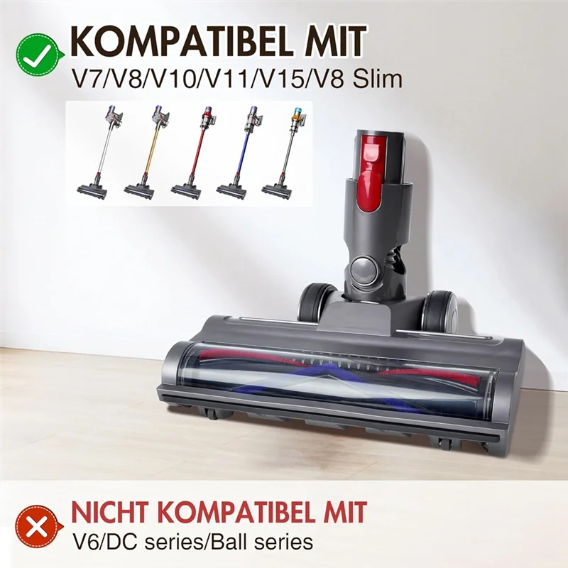 A005-رأس فرشاة لدايسون V8 V11 V15 V10 V7 فرشاة أرضية كهربائية مع أضواء LED استبدال فرشاة نظافة الرأس