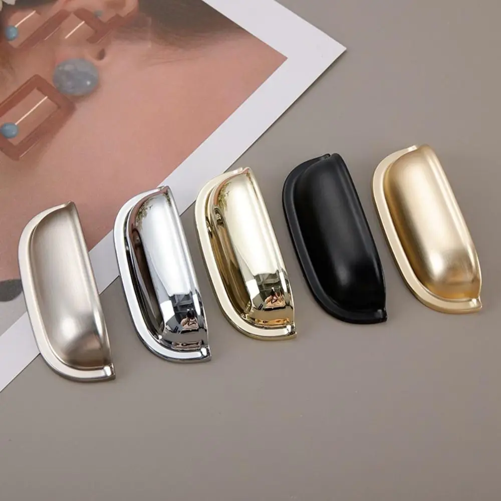 Zinc Alloy Shell Pull Handles American Style Single hole Cabinet Door Pulls Semicircle Brass Dresser Knobs