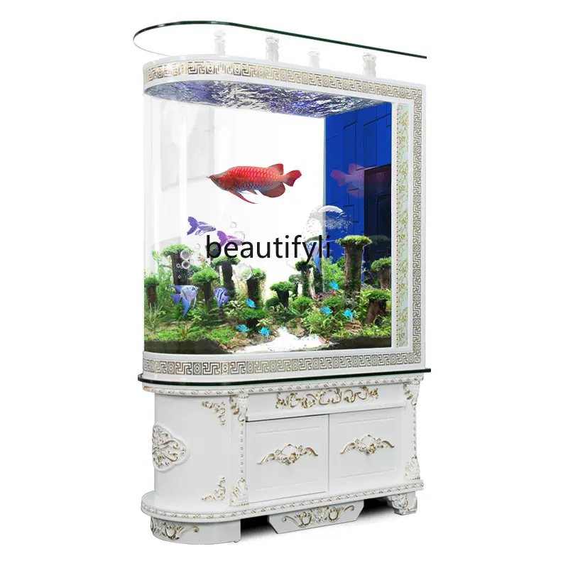 Fish Tank Household Large Aquarium Glass 1.2 M 1.5 M Ecological Floor Screen