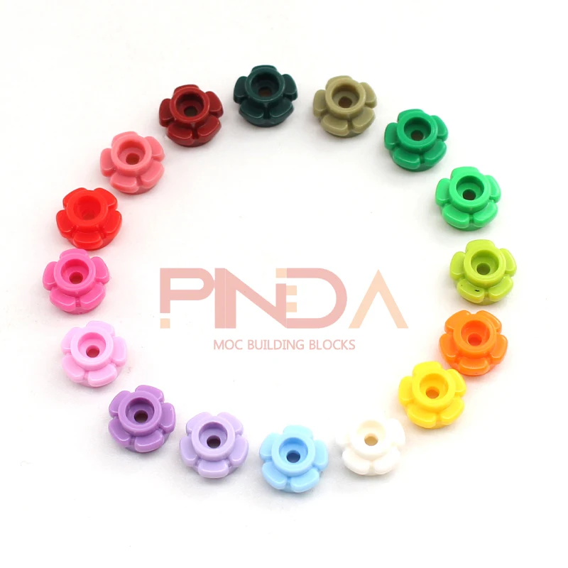 Building Blocks 24866 1x1 five Petal Flowers Grass DIY Educational Assembles Construction Accessories Toys