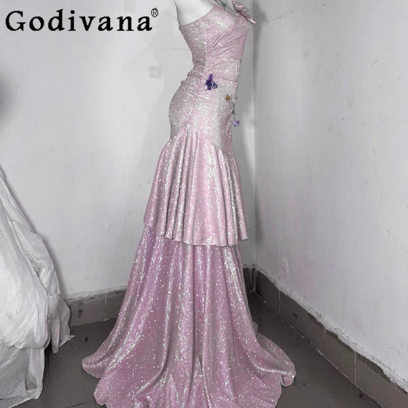 Abito rosa Sakura con paillettes originale Abito da principessa per ragazze con fata dei pesci Abito da cerimonia nuziale Lolita senza maniche da donna