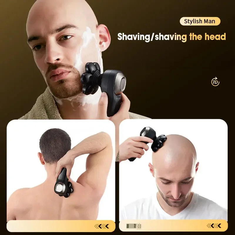 Men's Electric Shavers for Men, 7D Upgraded 6-in-1 Grooming Kit Waterproof Wet/Dry Razor, Beard Trimmer Wireless Rechargeable