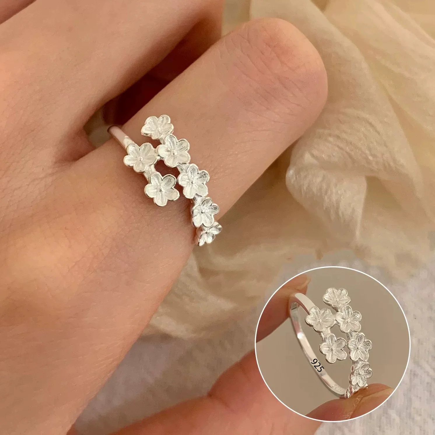 Women's 925 Sterling Silver Bow Tie Open Finger Ring, Cute Design