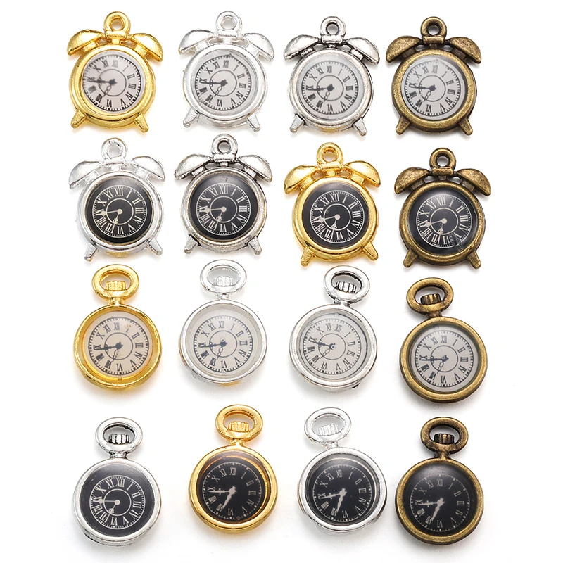 10 pcs Enamel charms antique bronze metal watch pendants fit diy necklace bracelet charms for Jewelry making W80 - Image 6