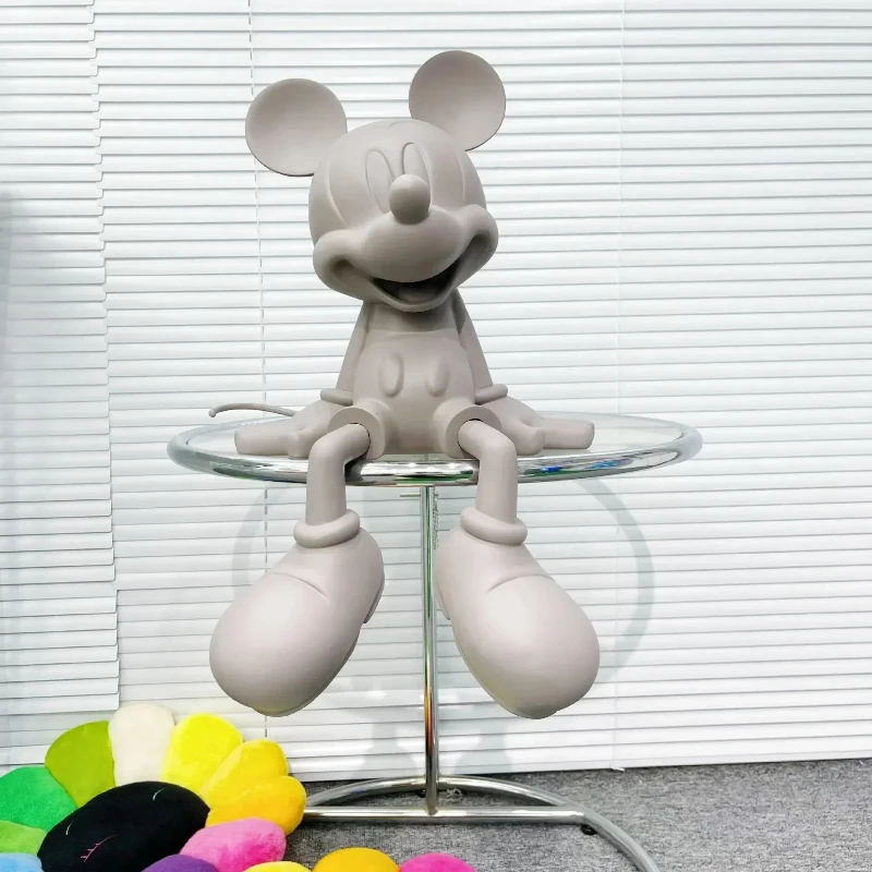 48cm clássico mickey mouse sentado modelo figura de ação estátua de resina estatueta decoração para casa ornamento artes e ofícios presente