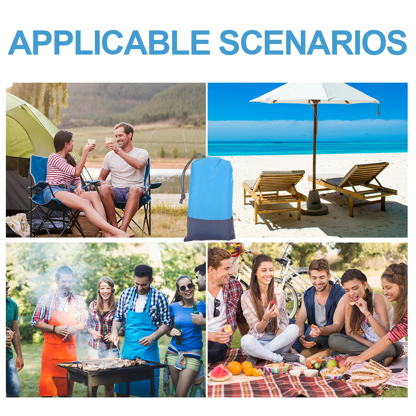 

1pc Waterproof Picnic Blanket Beach Mat Camping Outdoor Portable Foldable Lightweight Nylon Grass Mat Durable Cushion For