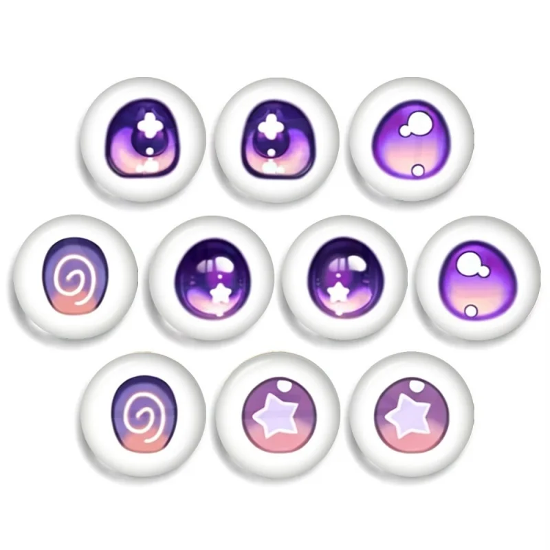 10pcs/set Eyechips Originality Pattern Blyth Toy Anime Doll Eye Chips Glass Eyes Cabochons Round Drop Glue Eye DIY Jewelry ﻿