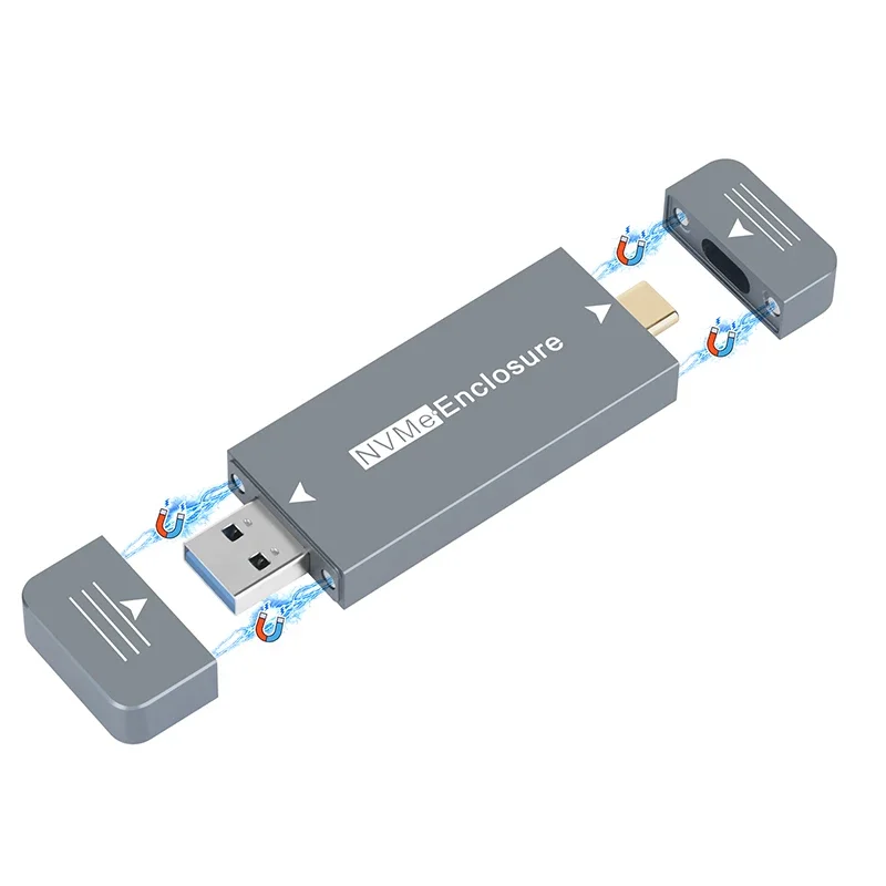 

Корпус M.2 NVMe 2230 SSD Адаптер USB A/C 10 ГБ USB3.2 Gen2 Внешний корпус для M2 2230 NVMe SN740/SN530 520/PM991a/BG4/BC711