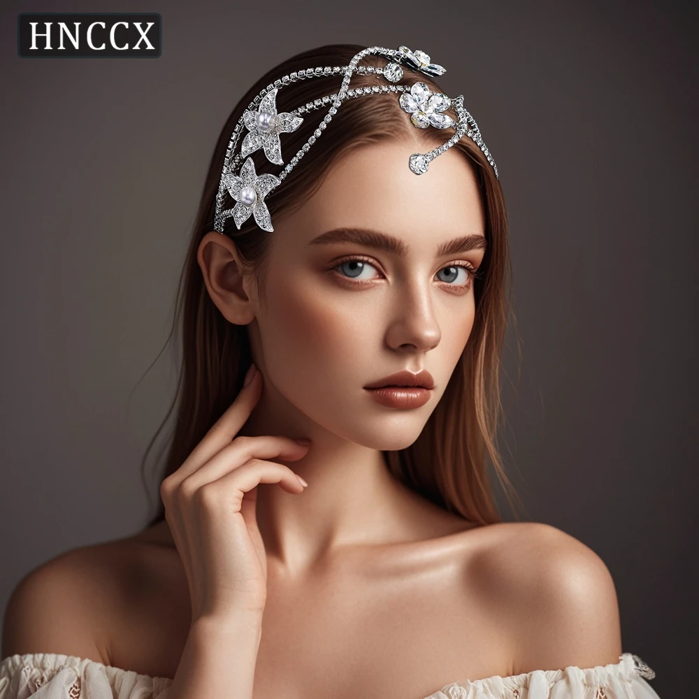 

HNCCX Elegant Flower Headband Bridal Headpieces Princess Crown Wedding Hair Accessories Girl Party Rhinestone Head Hoop CP713