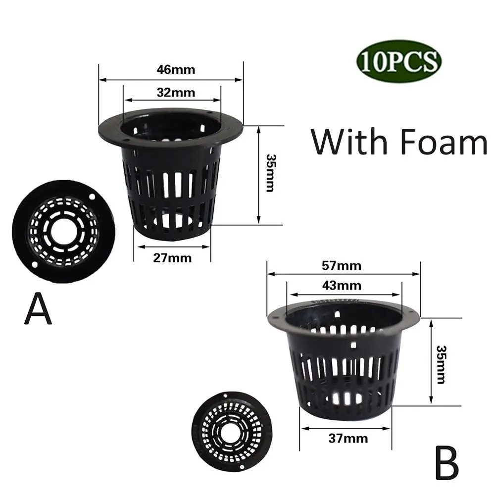 10 szt. Kosz z siateczkowa doniczka kubkiem netto System hydroponiczny roślina ogrodowa uprawy klonowania warzyw wkładka piankowa doniczki
