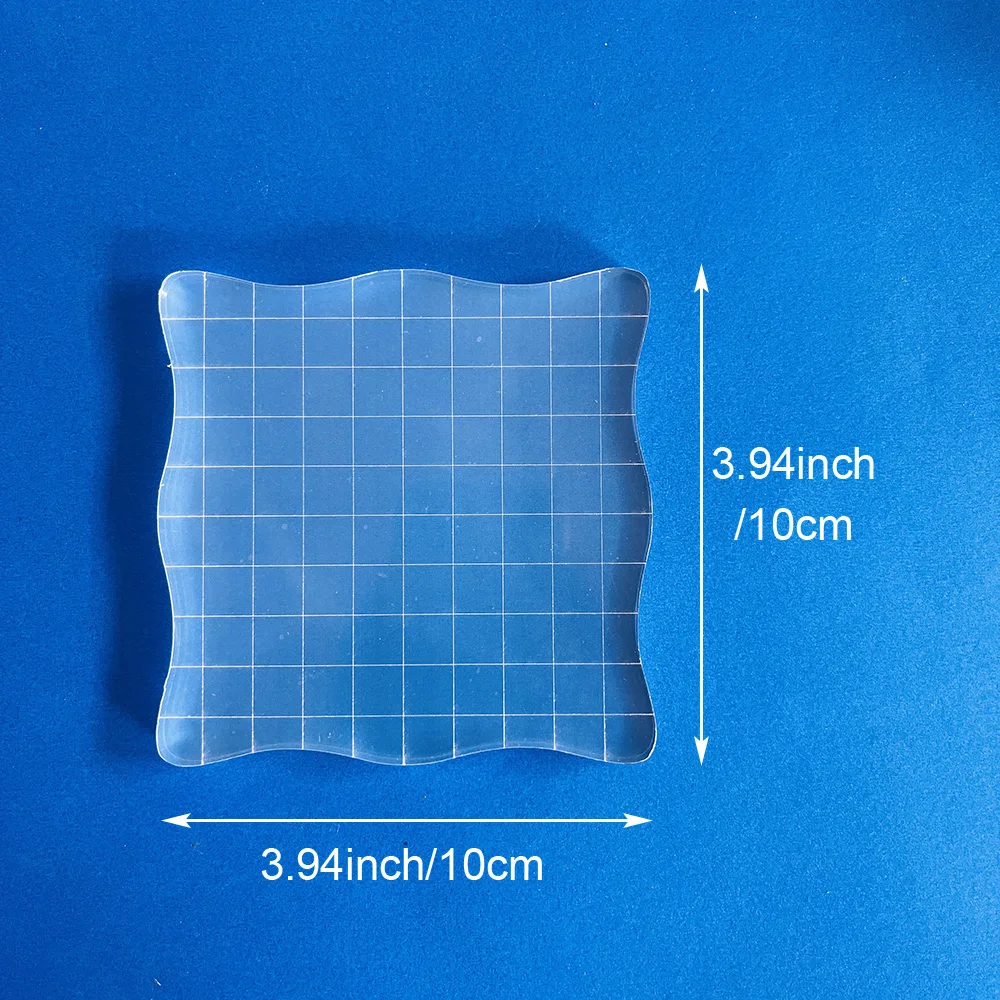 Acrylic Stamp Block Multi‑Size Clear Transparent Base With Grid Lines For DIY Scrapbooking Card Making Paper Craft Stamping Tool
