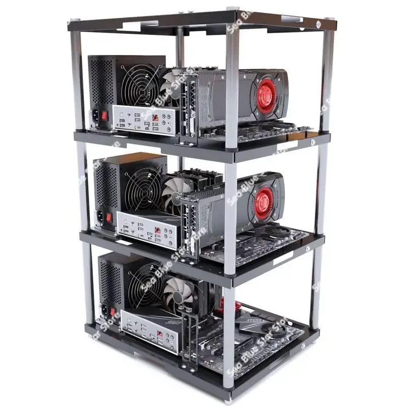 Open Stack Multi-Layer, Computer Case, Open Bracket, Studio Case, ATX MATX Support