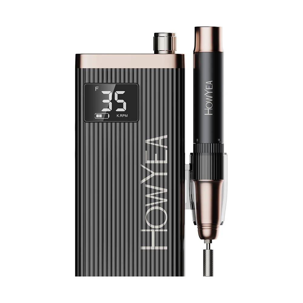 HOWYEA Strumenti per lucidare la macchina per manicure con trapano elettrico elettronico a batteria professionale Personalizza la etichetta privata 35000 giri/min