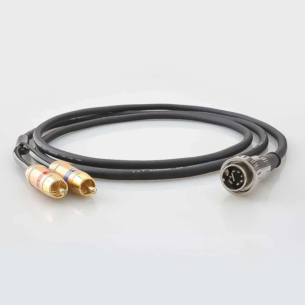 Naim 5 Pin Din Twist Locking Connector to Stereo RCA Phono Cable OFC Copper Pure Audio Cable for Bang & Olufsen Quad Naim