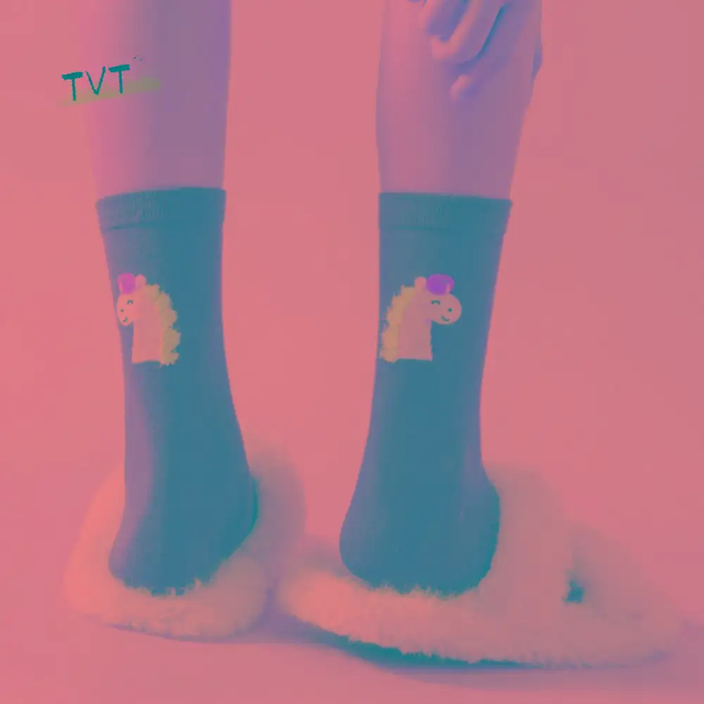 

Winter Autumn New Year Tube Socks Mid Calf Comfortable Year of The Horse Socks Cartoon Good Luck Zodiac Year Cotton Socks Women