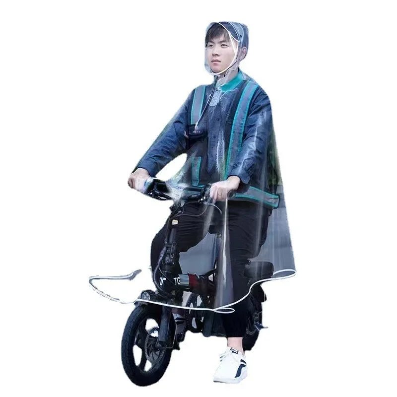 Specialized Folding Raincoat Electric Riding Fully Transparent Raincoat Thickened and Enlarged Full Body Integrated Raincoat