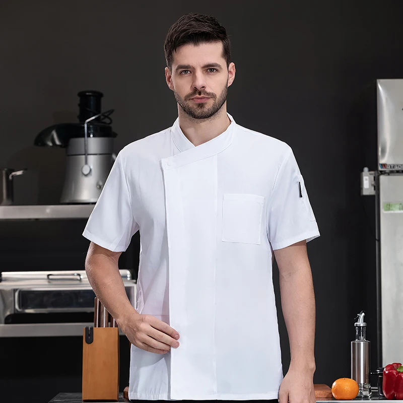 Uniforme de Chef, abrigo de camarero/chaqueta de camarera, ropa de trabajo de cocinero, tienda de postres, tienda de mariscos, Hotel