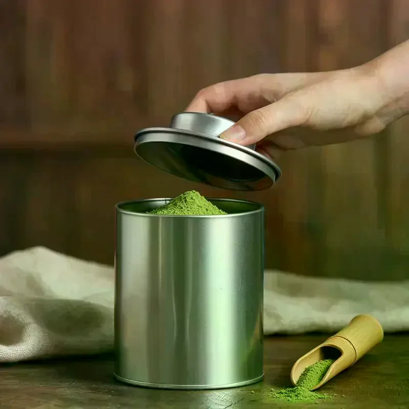 Portable Mini Matcha Powder Can Thick Tinplate Tea Sealed Jar Spice Storage Box Container Box Kitchen Gadgets Household