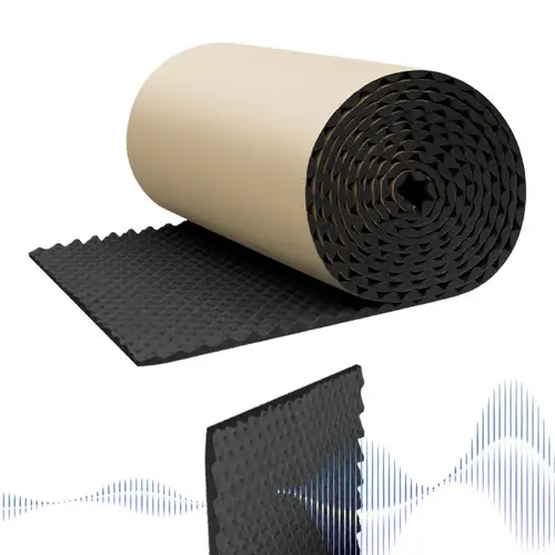 Imagen 2 del producto Panel absorbente de sonido, almohadillas acústicas, barrera acústica autoadhesiva para estudio de coche, acolchado impermeable a prueba de sonido