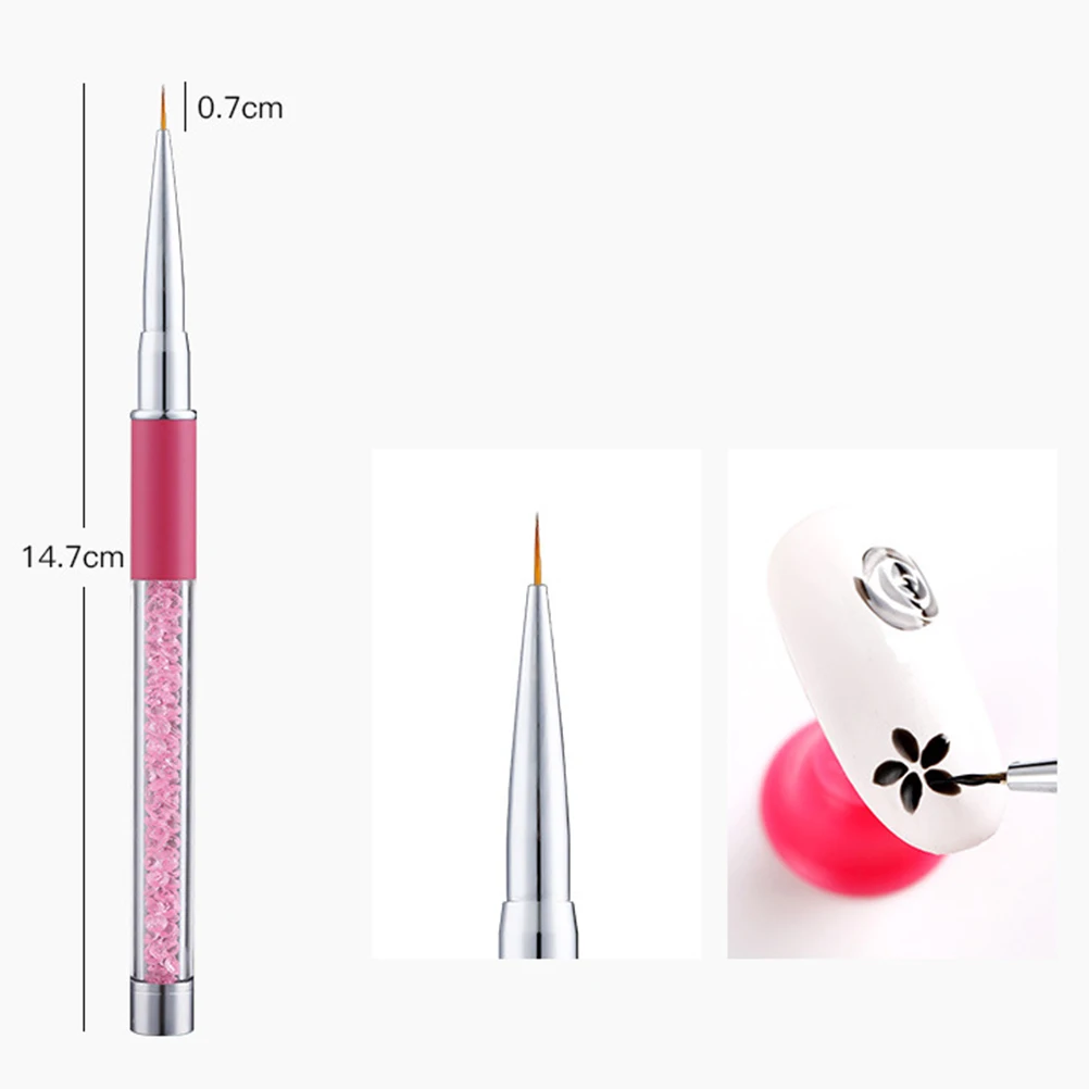 

5pcs Acrylic Diamond Pen Nail Art Brushes Long Handle Crystal Painting Tools Manicure Kit Home Professional Use Gift Starter