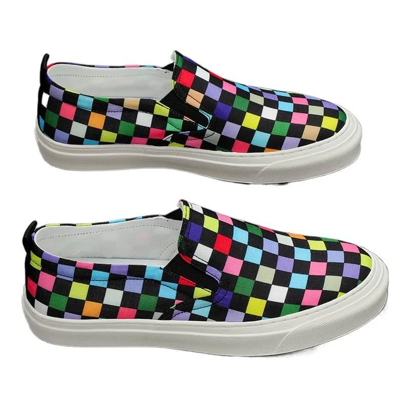 

New Men's Shoes 7077 Breathable Slip-On Canvas Shoes Low-Top Men's Casual Shoes Without Laces