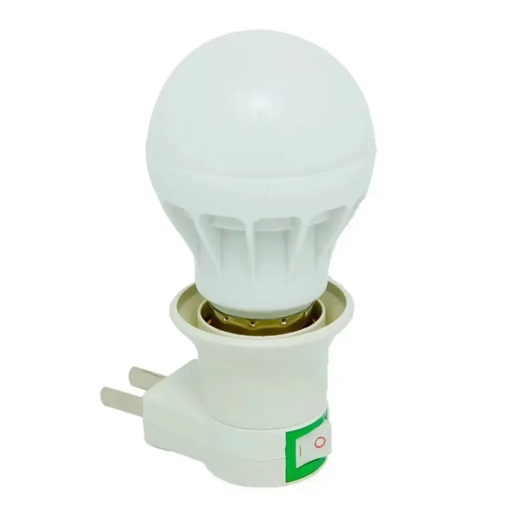 E27 Screw US/EU Plug Energy-saving LED Light Bulb With Switch Small Night Light Conversion Lamp Head Wall Lamp Holder