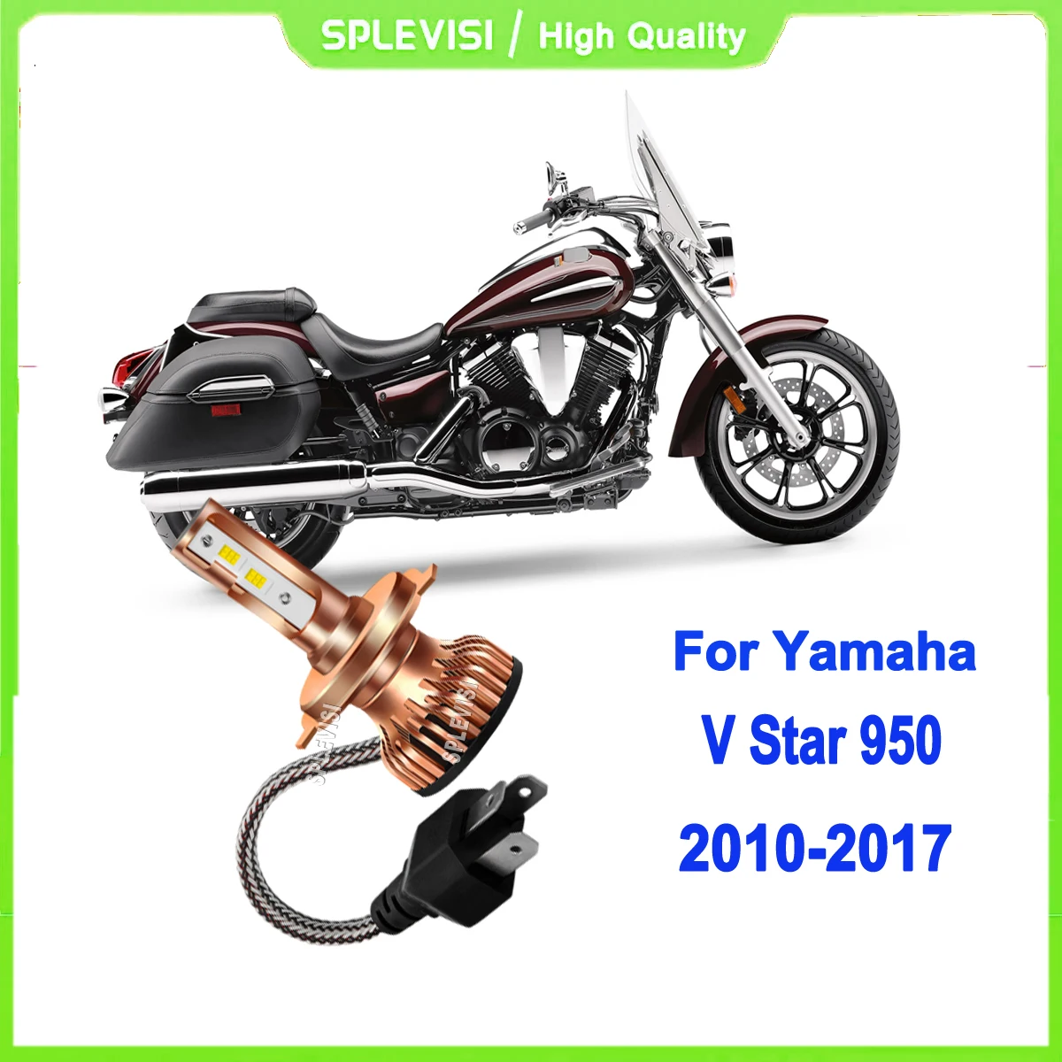 

LED H4 Motorcycle Bulb High/Low Beam- perfect color recognition For Yamaha V Star 950 2010 2011 2012 2013 2014 2015 2016 2017