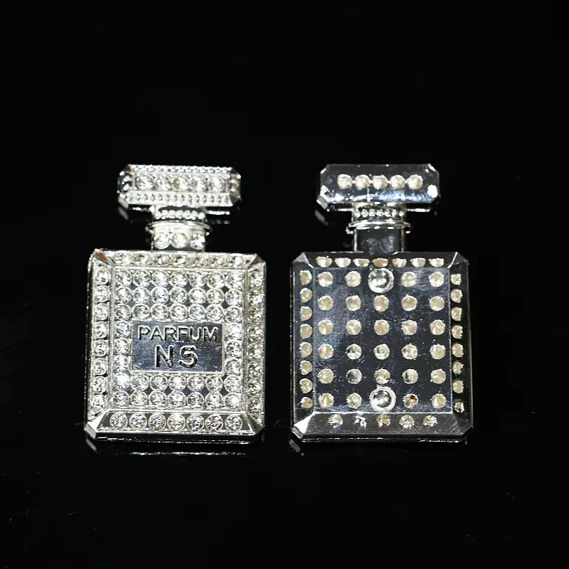 1pc Luxury Metal Simulation Handbag Perfume Bottle Crystal Diamond Alloy Fashionable Jewelry Pendants Crafts Diy Junk Case Decor