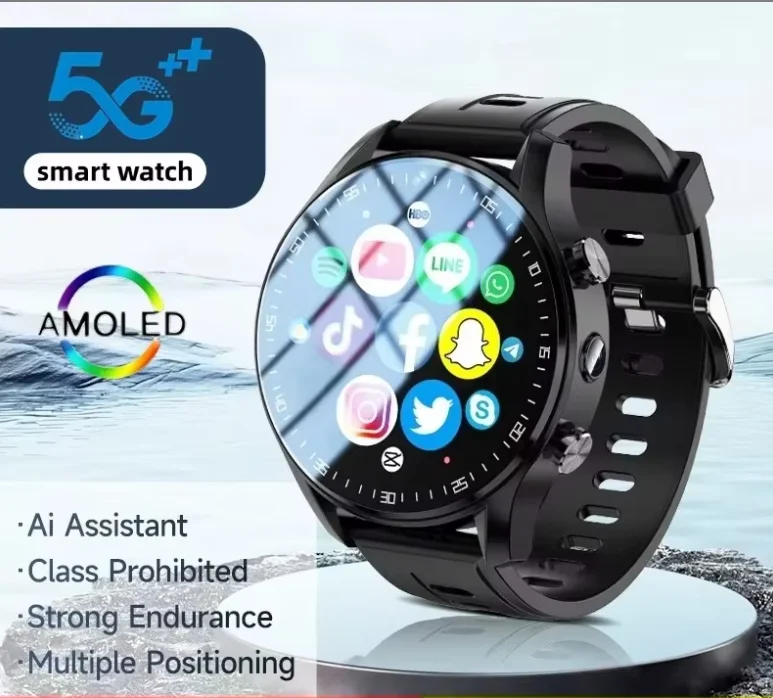 Smartwatch SIM card 128G A7 5G dual camera video call trail tracker with Wifi GPS waterproof Store for men and kids
