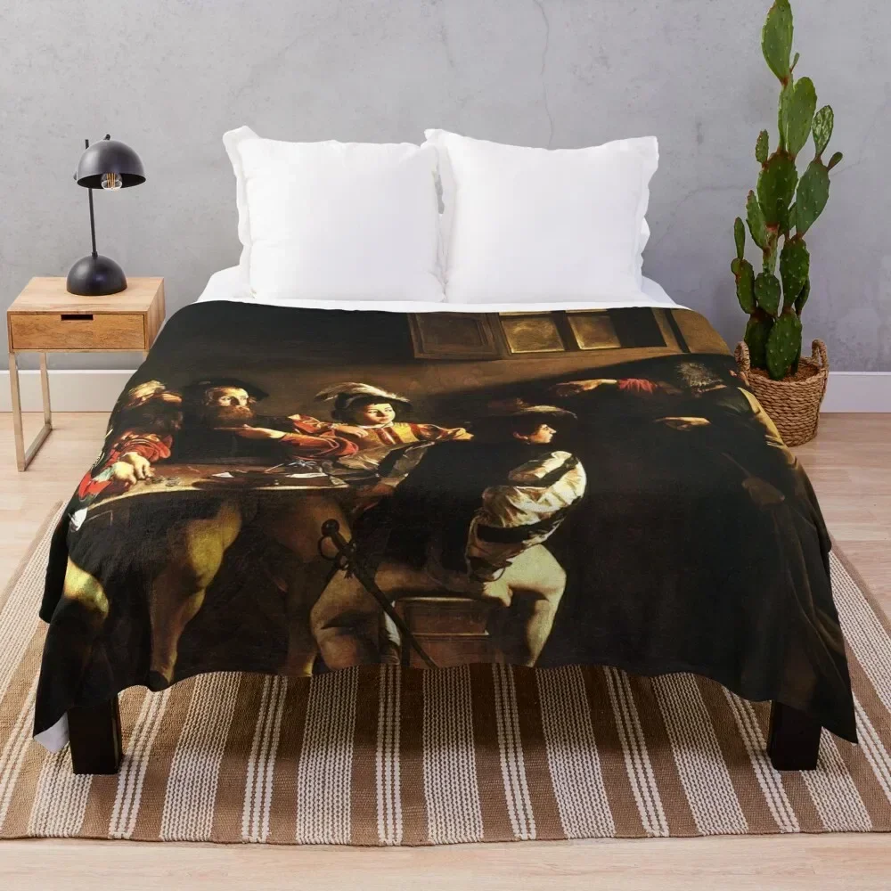 

Caravaggio The Calling Of Saint Matthew Throw Blanket Furry Single Thermals For Travel blankets and throws Blankets