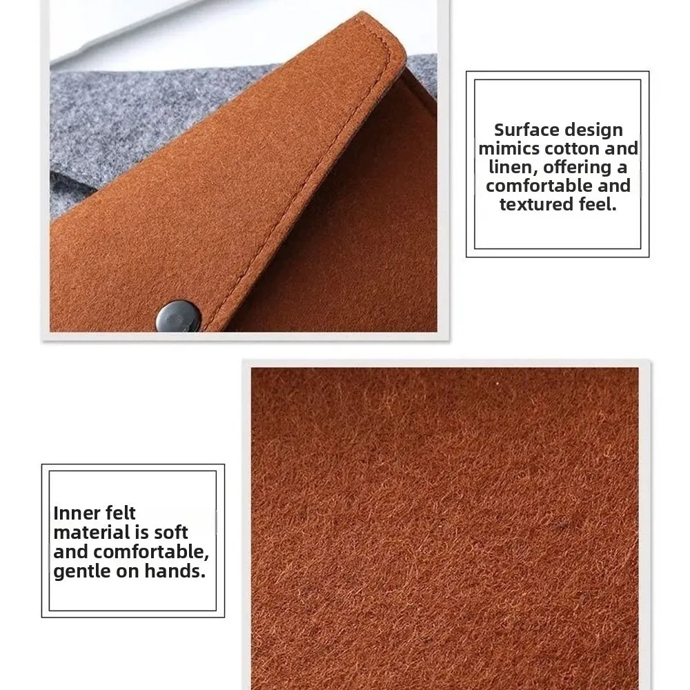 New PVC Lining Felt Phone Pocket Bill Compartment Lightweight Coin Purse Buckle Closure Credit Card Holder Daily Use