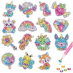Kids Big Gem Diamond Painting Kit Create 12 Stickers DIY Arts Crafts Girls Boys Magical 5D Diamond Painting by Numbers Toys Gift