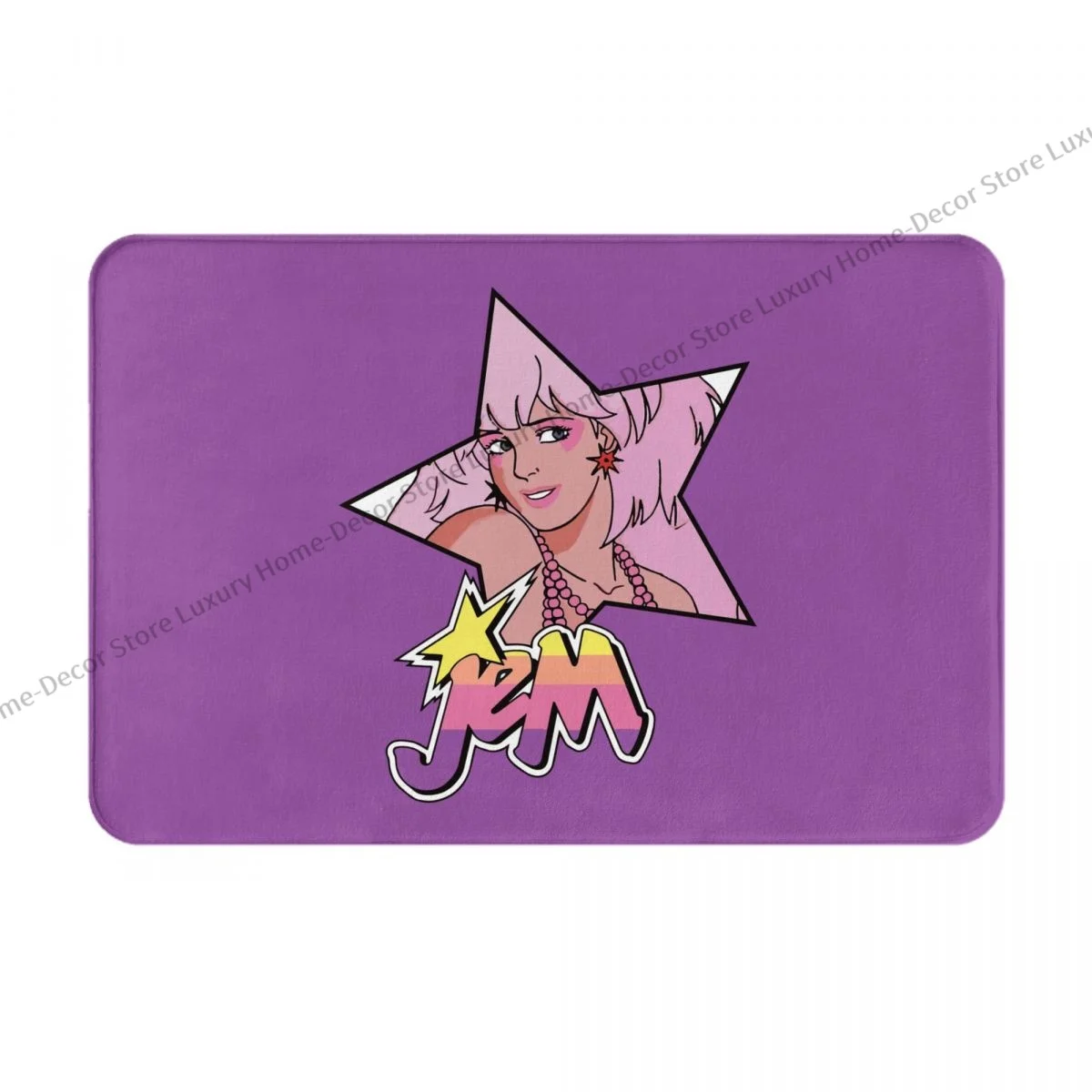 Jem and the Holograms Anti-Slip Doormat Kitchen Mat Star Truly Outrageous Showtime Hallway Carpet Entrance Door Rug Home Decor