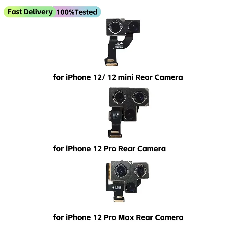 Rear Camera For iPhone 12 Pro Max Back Camera for iphone12 mini/12 pro/12 Rear Main Lens Flex Cable Camera